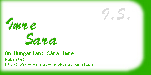 imre sara business card